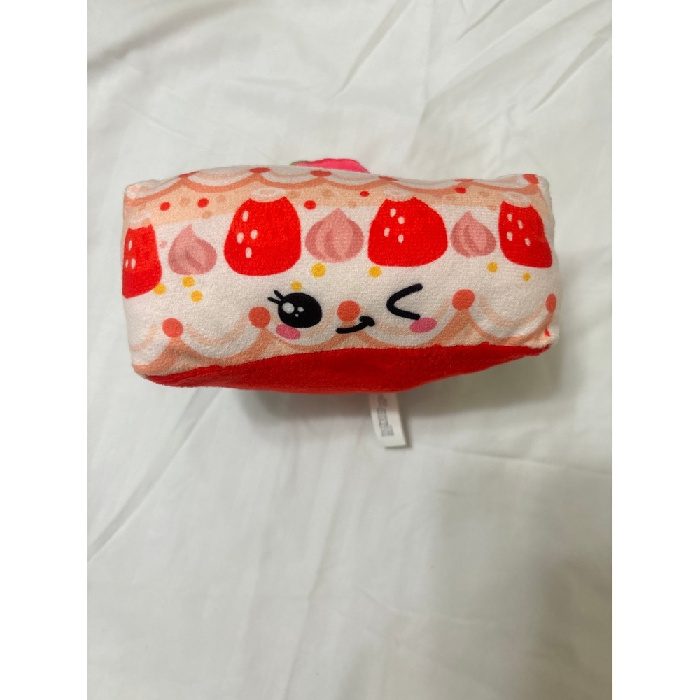 Toy Works Rainbow Cake Slice Plush Stuffed Toy Strawberry Winking Face 7.5 Inch